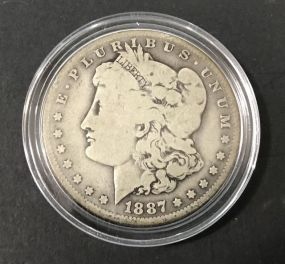 1887 Morgan Silver Dollar O Mark