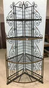 Heavy Duty Wrought Iron Corner Baker's Rack/Display