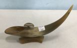 Vintage Horn Desk Pen Stand