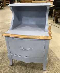 Blue and Gold Painted French Style Night Stand