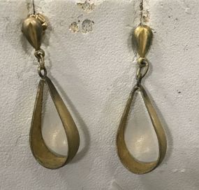 Marked 14K Gold Dangle Earrings