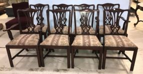 Eight Vintage Chippendale Style Dining Chairs