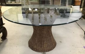 Round Glass Pedestal Table