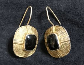 Vintage .925 Onyx Earrings