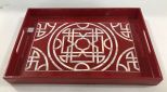 Modern Red Oriental Serving Tray