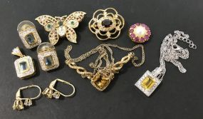 Group Lot of Jewelry Earrings, Pendants, Pins