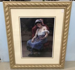 Framed Print of Lady and Cat