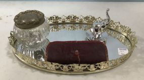 Vanity Tray with Jar, Ring Holder, and Manicure Set