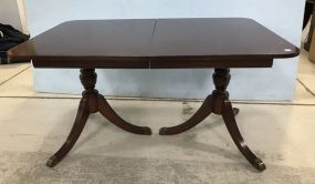 Vintage Duncan Phyfe Mahogany Double Pedestal Dining Table