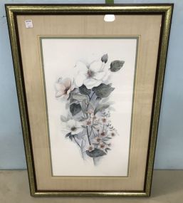 M. Bertrand Signed Flower Print