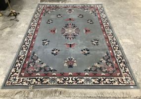 Machine Made Light Blue/Pink Area Rug 5'7 x 7'11