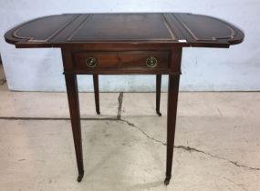 Fine Furniture Gordon's Leather Drop Leaf Side Table