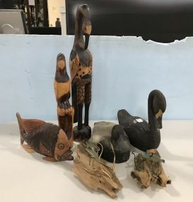 Collection of Wood Carved Animals