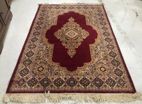 Persian Style Machine Made Red Area Rug 4'8 x 6'8