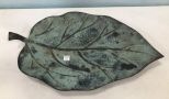 Rustic Metal Large Leaf Tray