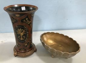 New Decorative Resin Planter and Footed Center Piece Bowl