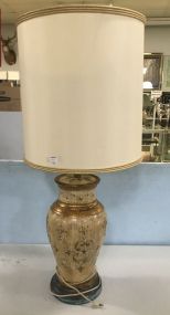 Large French Style Painted Ceramic Vase Lamp