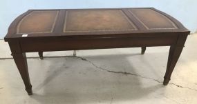 Vintage Mahogany Leather Top Coffee Table