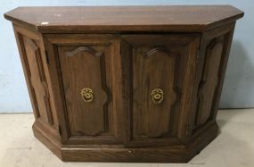 Vintage Oak Wall Console Cabinet