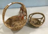 Two Hand Woven Sweet Grass Baskets