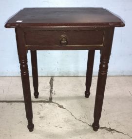 Antique Painted Single Drawer Side Stand