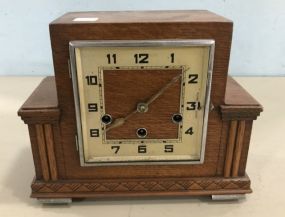 Vintage Oak Art Deco Mantle Clock