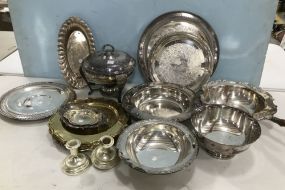 Large Group of Silver Plate Serving Pieces
