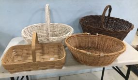 Four Woven Decorative Baskets