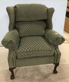 Green Claw Footed Camel Back Chair