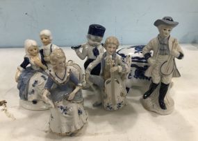 Blue and White Figurines and Box