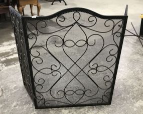 Modern Metal Black Fire Screen