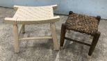 Two Small Woven Stools