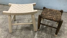 Two Small Woven Stools