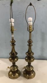 Pair of Brass Colonial Style Table Lamps