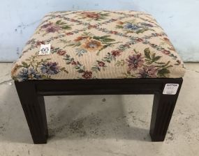 Small Upholstered Floral Cushion Stool