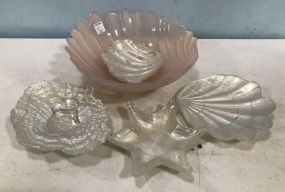 Group of Decorative Opalescent Glass Shells