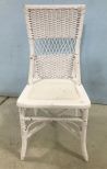 White Wicker Side Chair