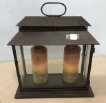 Black Metal Candle Lantern Stand