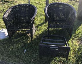 Black Nylon Outdoor Chairs and Ottoman
