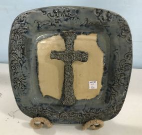 Tab Boren Decorative Pottery Cross Charger