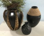 Three Decorative Pottery Vases