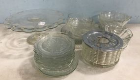 Collection of Clear Glass Serving Pieces