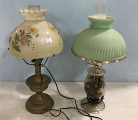 Vintage Brass and Glass Globe Lamps