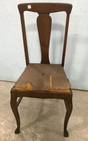 Vintage Oak T Back Side Chair