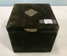 Vintage Felt Storage Box with Playing Card Collection