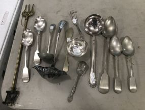 Group of Silver Plate Serving Flatware