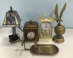 Group of Clocks and Decor