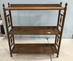 Small Oak Three Shelf Rack