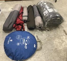 Five Fold Out Chairs, Sleeping Bag and Keumer Swift Open Tent