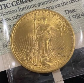 1924 Walking Liberty $20 Gold Coin